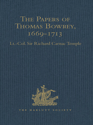 cover image of The Papers of Thomas Bowrey, 1669-1713